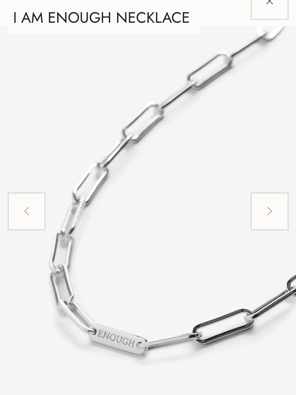 Bryan Anthonys I Am Enough Silver Tone Paperclip Necklace